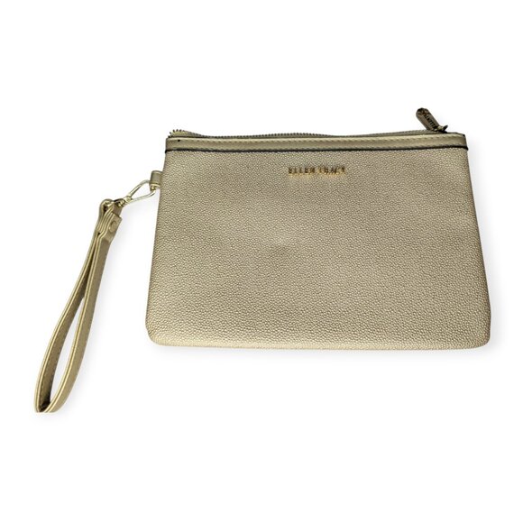 Ellen Tracy Two Piece Stingray Wristlet Set Pewter & Gold Wallet - Picture 3 of 11